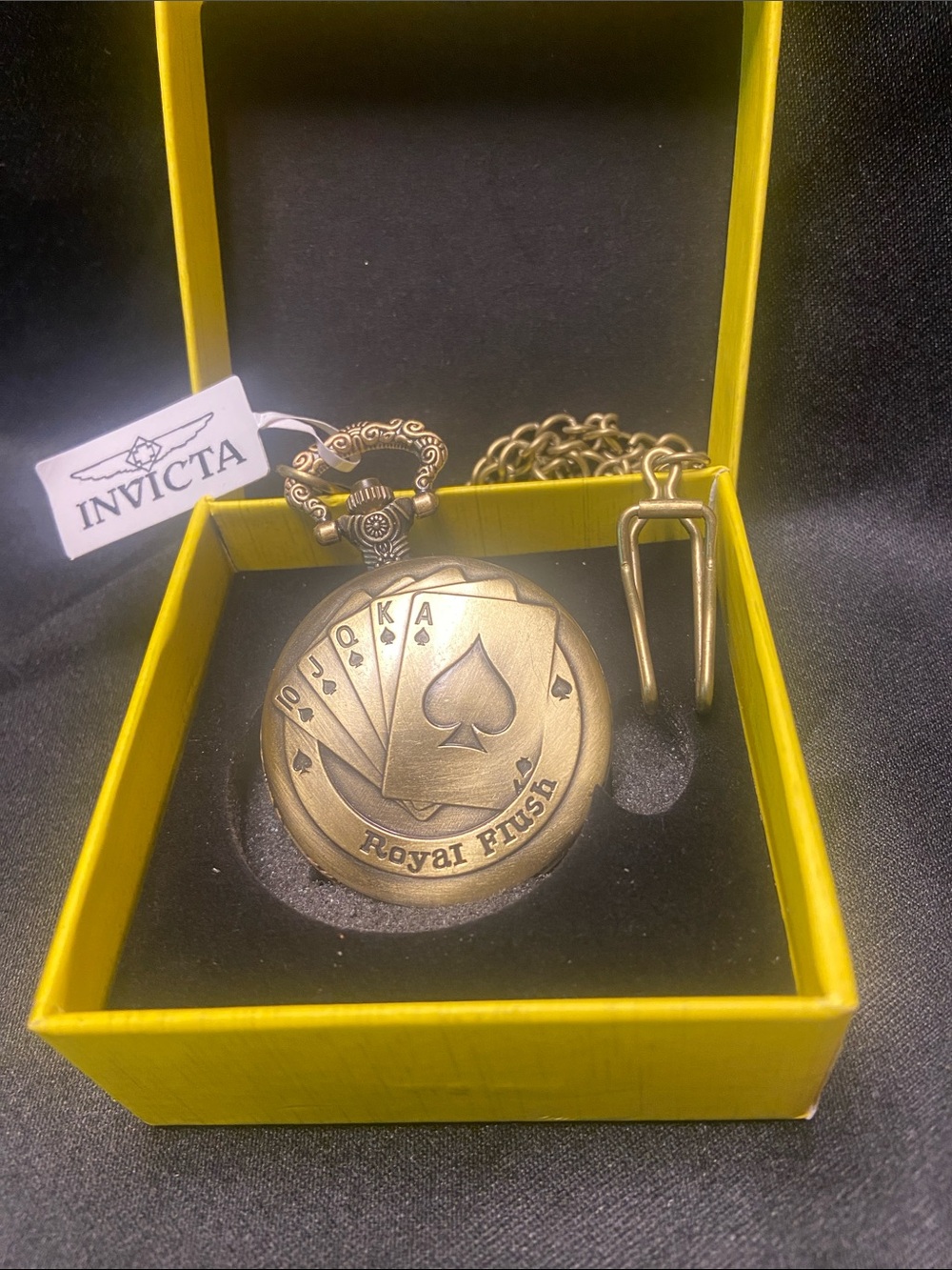 Invicta Brass Royal Flush Pocket Watch